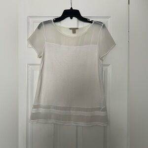 Banana Republic Sheer White Blouse